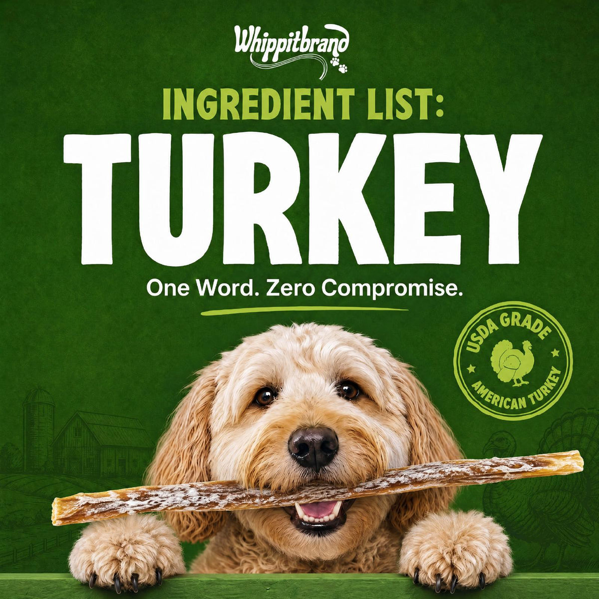 Whippit Brand Turkey Tendons for Dogs – 3 oz