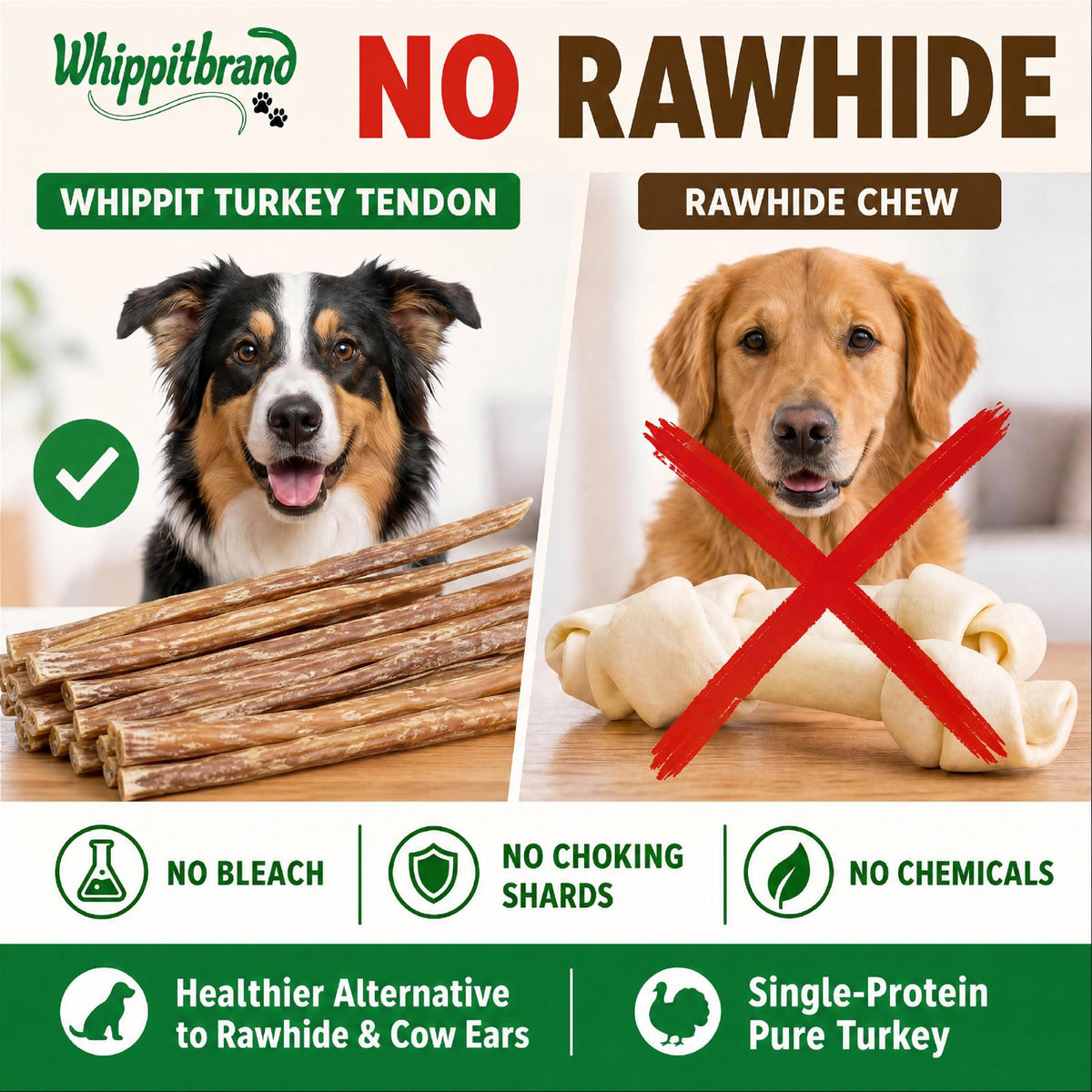Whippit Brand Turkey Tendons for Dogs – 3 oz